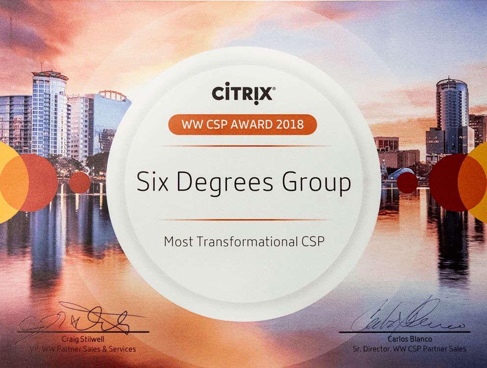 citrix CSP award certificate