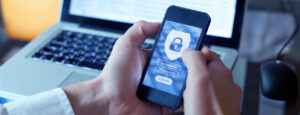 Man on phone cyber security