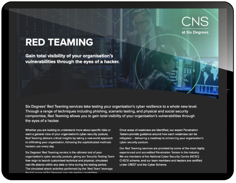 Red Teaming Cyber Security Services | Six Degrees
